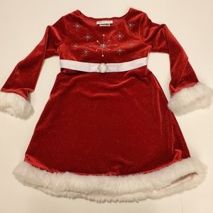 Bonnie Jean Holiday Sparkled Red Dress size 4T